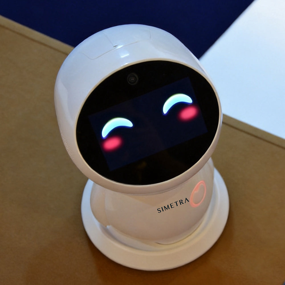SIMETRA Interactive Smart Robot with Dynamic Expression LED Screen, Rechargeable Desktop Companion