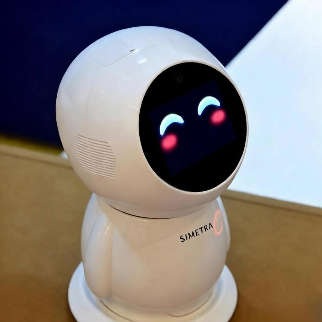 SIMETRA Interactive Smart Robot with Dynamic Expression LED Screen, Rechargeable Desktop Companion