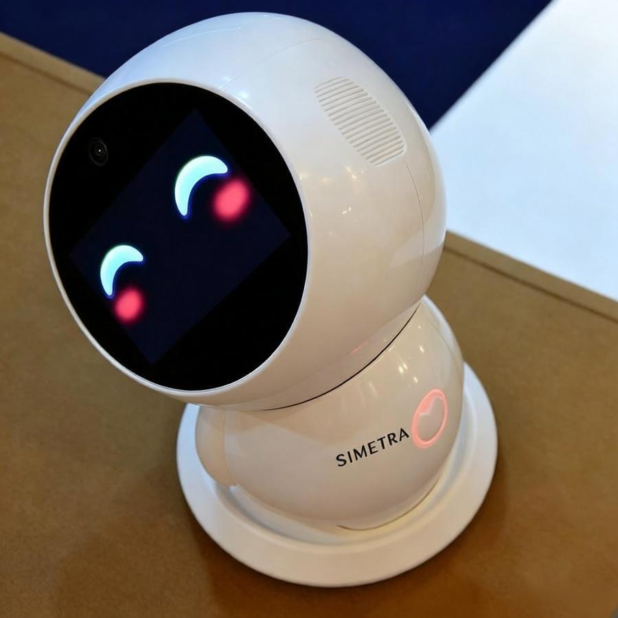 SIMETRA Interactive Smart Robot with Dynamic Expression LED Screen, Rechargeable Desktop Companion