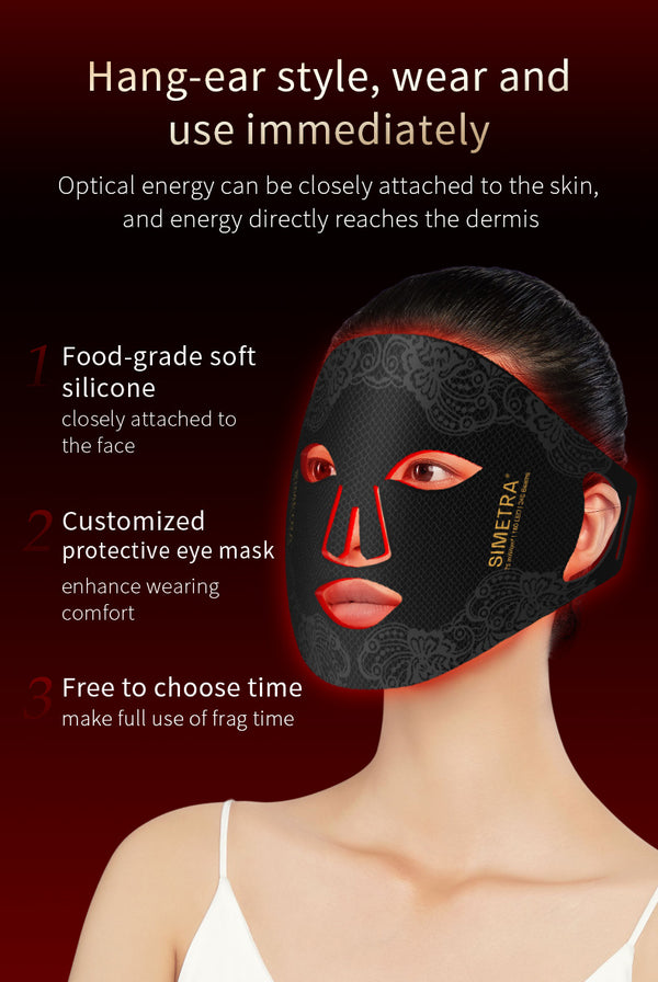 SIMETRA Red and Blue Light Mask Photon Skin Whitening and Rejuvenation Soothing and Repair Beauty Device Gift